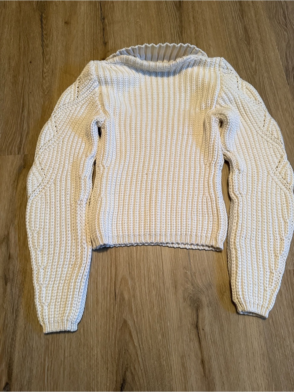 Express Cream Ribbed Sweater - Picture 2 of 3